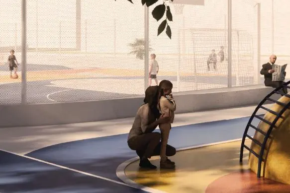 Rendering del progetto sulla rigenerazione a Porto Torres (foto concessa)