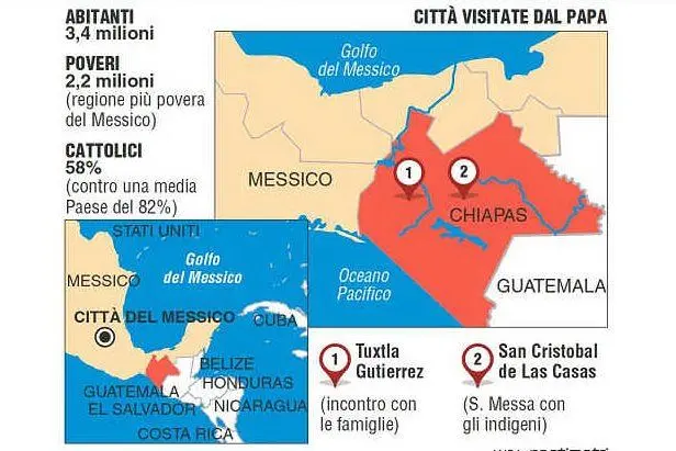 Infografica sul Chiapas (Ansa Centimetri)