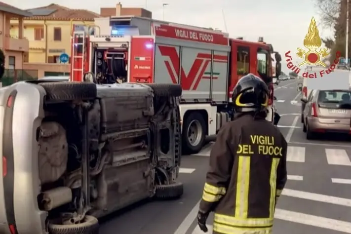 Incidente a Quartu (foto Vigili del fuoco)