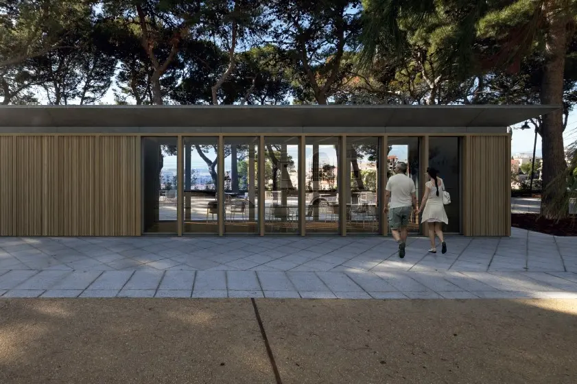 Il chiosco che sorgerà in viale Buoncammino (elaborazione grafica)