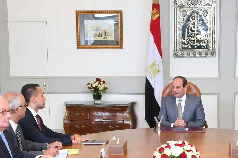 Il vertice tra il presidente egiziano Al Sisi e il vicepremier Luigi Di Maio. (Foto Ansa)