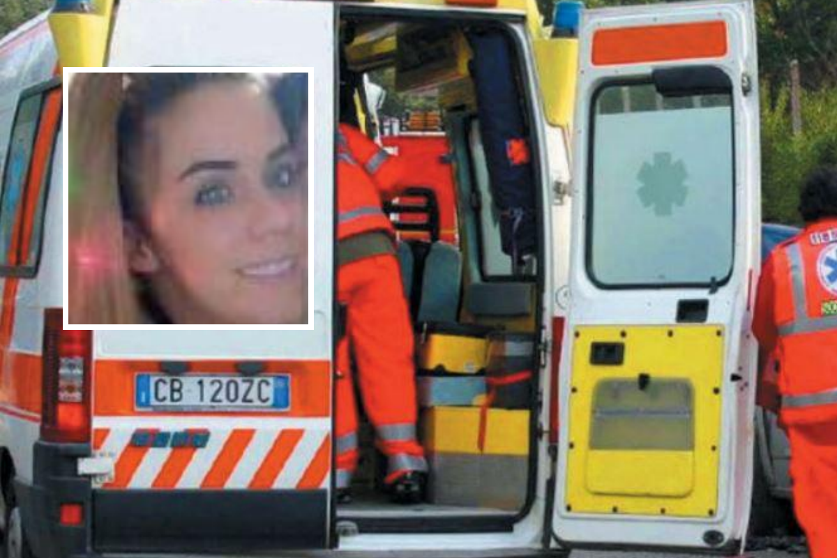 Un'ambulanza, nel riquadro Andrea Nairi (foto L'Unione Sarda)