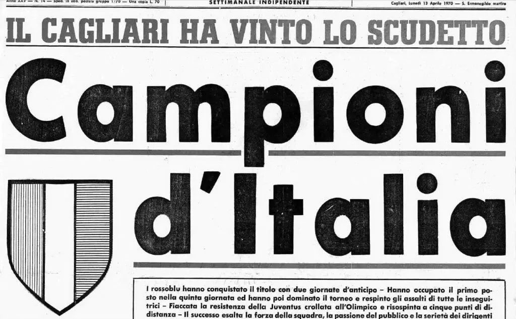 #AccaddeOggi: 12 aprile 1970, il Cagliari è campione d'Italia