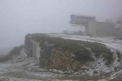 La nevicata sul Bruncu Spina, documentata dalla webcam di Baku Meteo