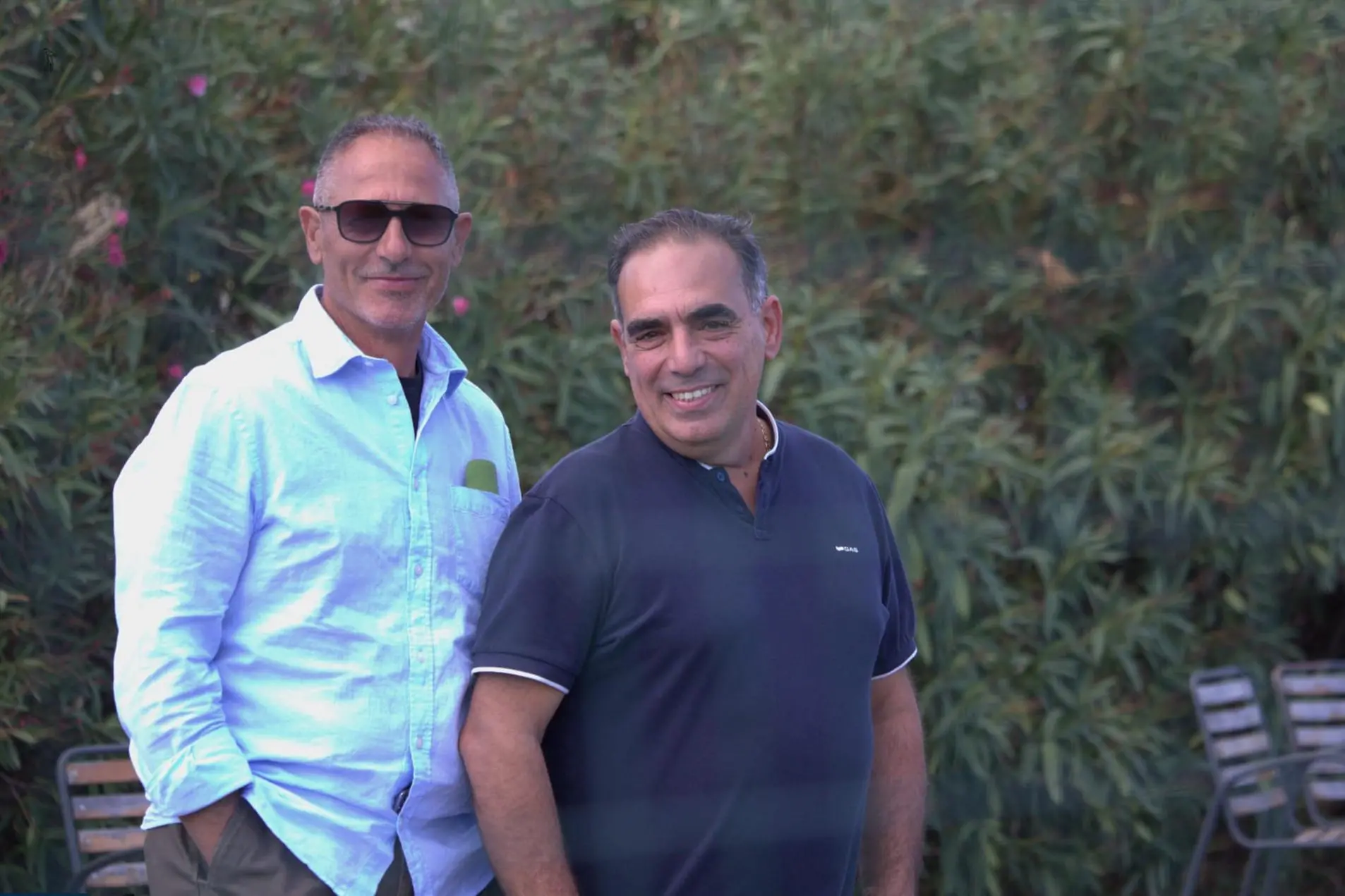 Gabriele Frongia, a destra, e Stefano Melis, a sinistra, presidente e vice-presidente del Terralba (foto concessa)