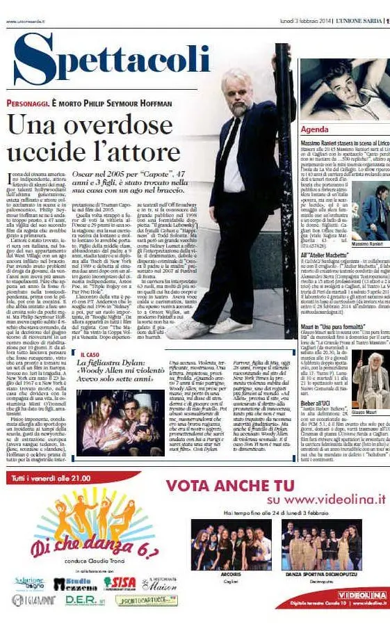 La notizia su L'Unione Sarda
