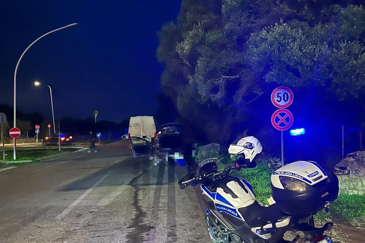 L'area dell'incidente con il traffico deviato verso Galboneddu