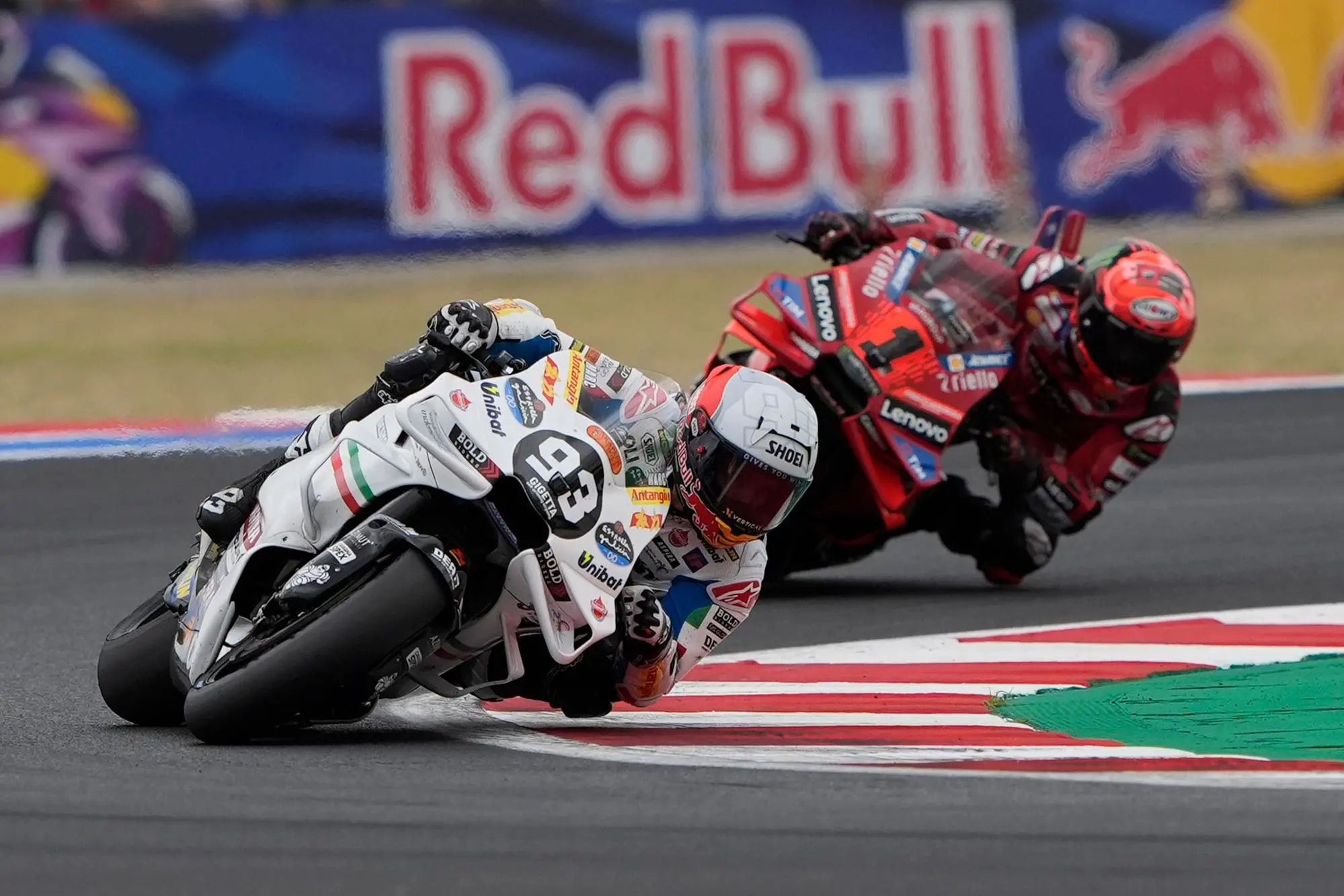 Marc Marquez of Spain and Gresini Racing MotoGP rides on track during the Race of the Red Bull MotoGP Of San Marino e della Riviera di Rimini at Marco Simoncelli Circuit on September 8 2024 in Misano Adriatico, Italy. ANSA/DANILO DI GIOVANNI