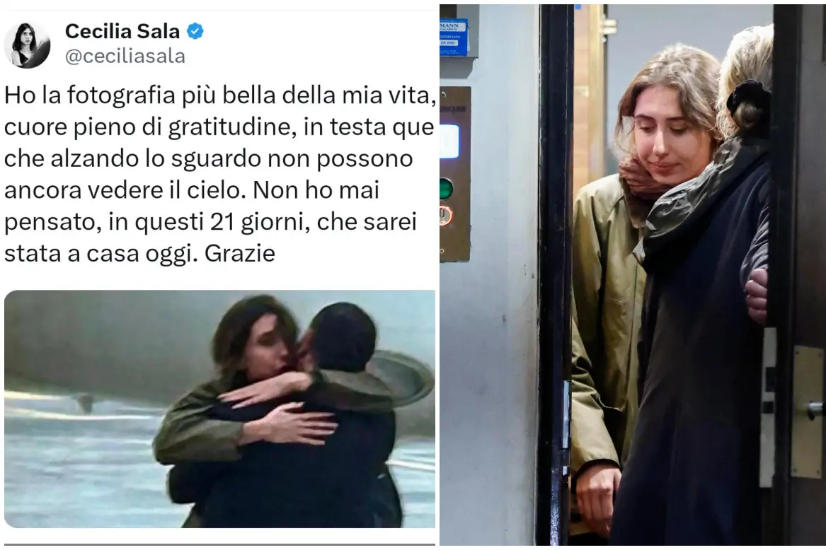 Cecilia Sala, primo post e prime foto del rientro in Italia (foto Instagram e Ansa)