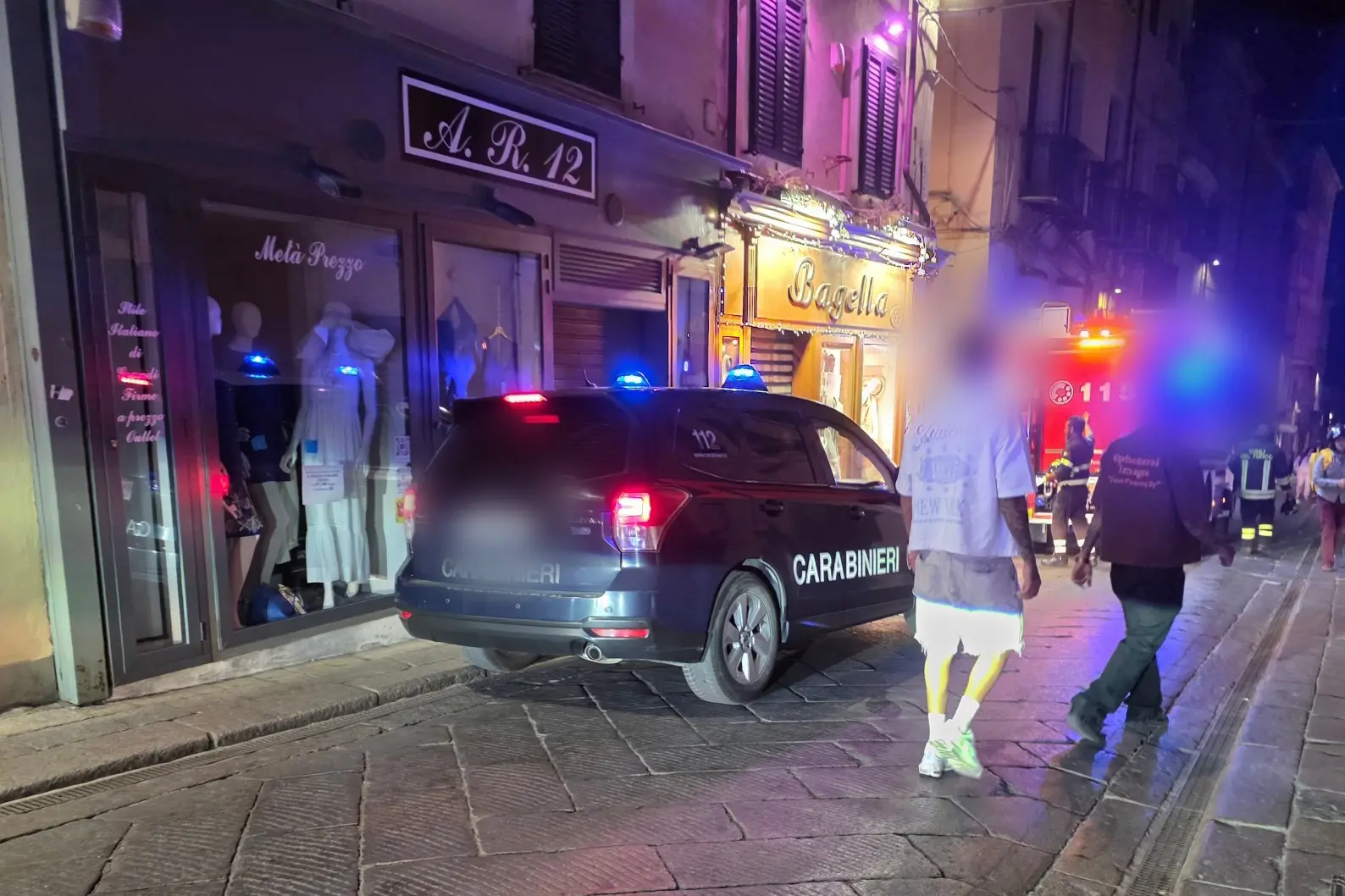 Intervento dei vigili del fuoco e dei carabinieri a Sassari