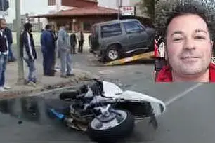 Il luogo dell'incidente e, a destra, Guido Concas (foto Paolo Loche)