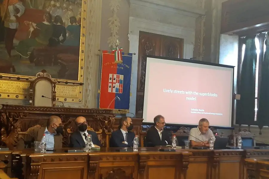 La conferenza stampa (foto Ufficio stampa Cagliari)