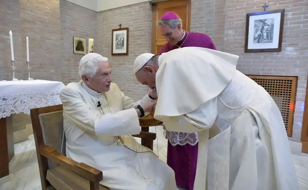 Con Papa Francesco (Ansa)
