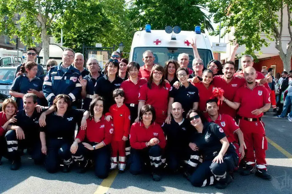 Il gruppo della Croce Rossa di Marrubiu (foto L'Unione Sarda - Pintori)
