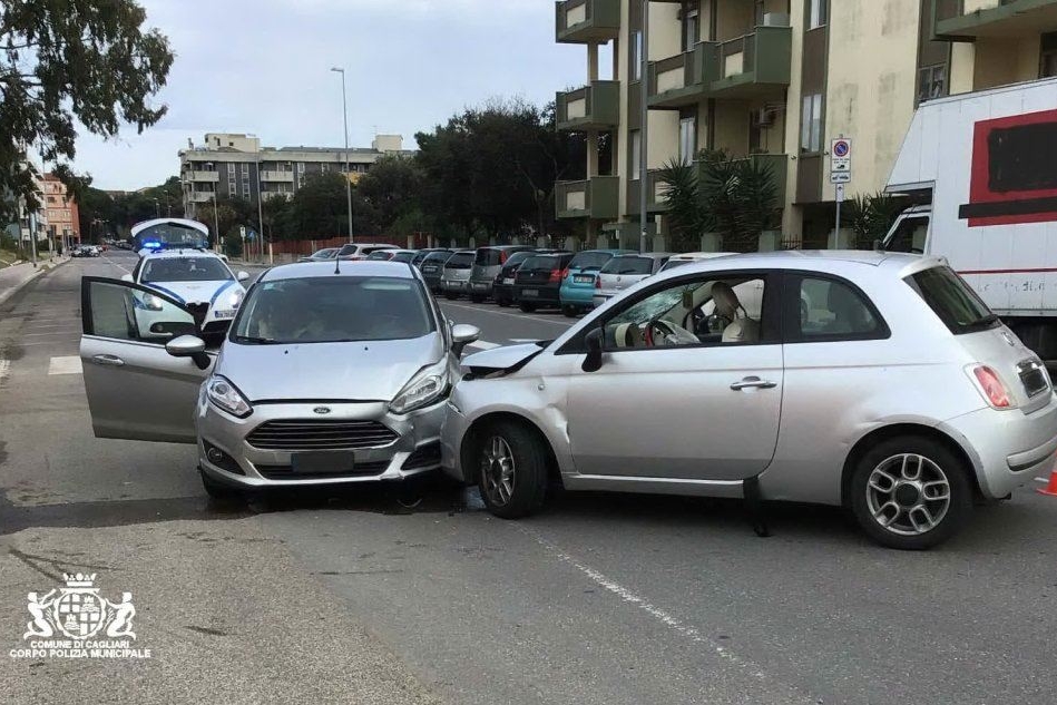 Il luogo dell'incidente (Foto Polizia Municipale Cagliari)