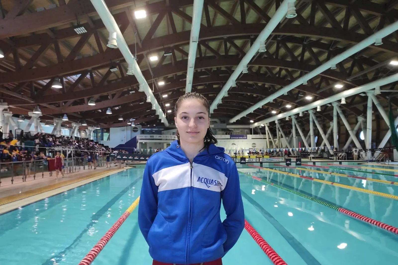 Maria Domenica Cossu, 14 anni, nuotatrice dell'Acquasport (foto Lasio).