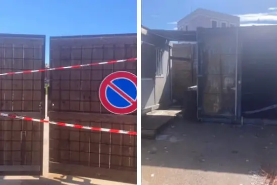 Nastro rosso bianco al Terminal crociere (foto Pala)