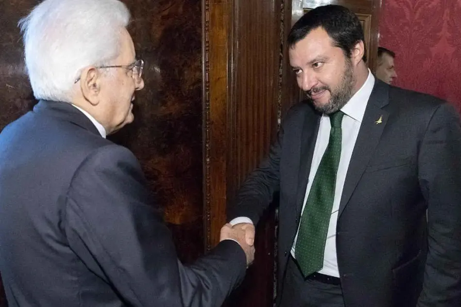 Matteo Salvini e Sergio Mattarella al Quirinale