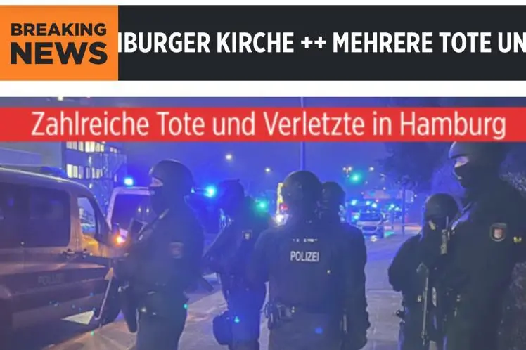 The online edition of Bild reporting on the events in Hamburg