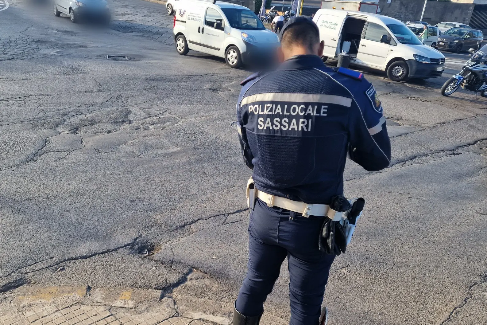 Polizia locale sul luogo dell'incidente