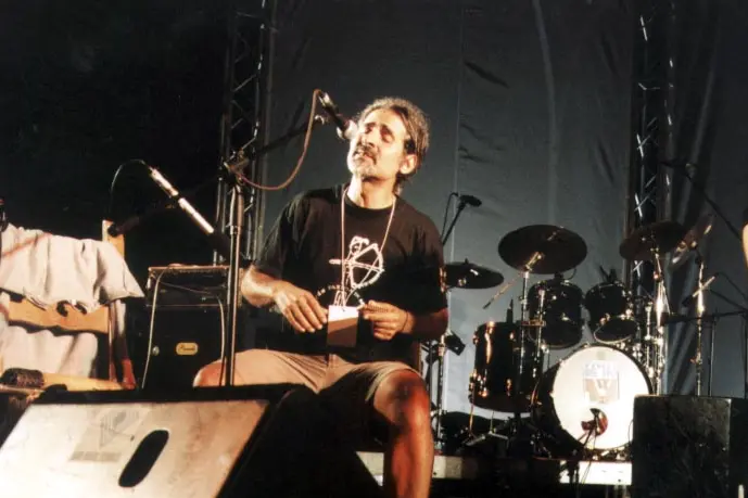 Francesco Pilu sul palco (Archivio L'Unione Sarda)