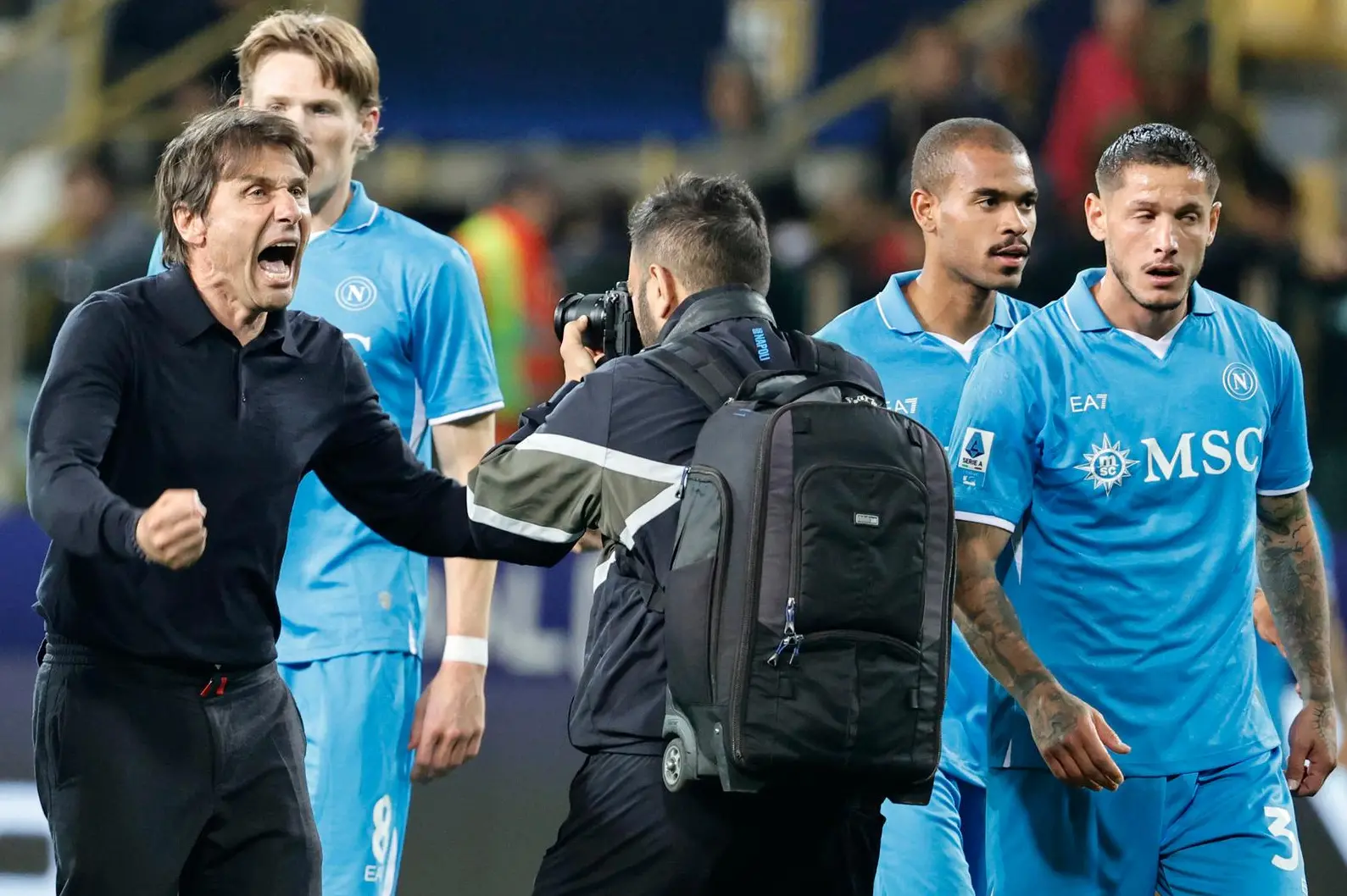 Antonio Conte, allenatore del Napoli campione d'Italia (foto Ansa)