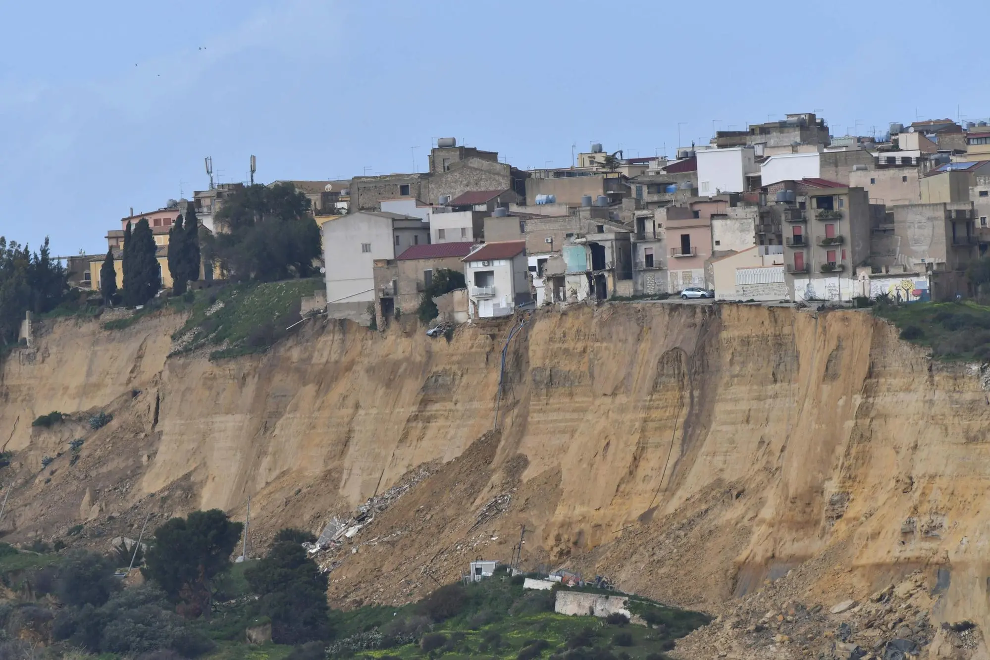 L'area colpita dalla frana a Niscemi (Ansa)
